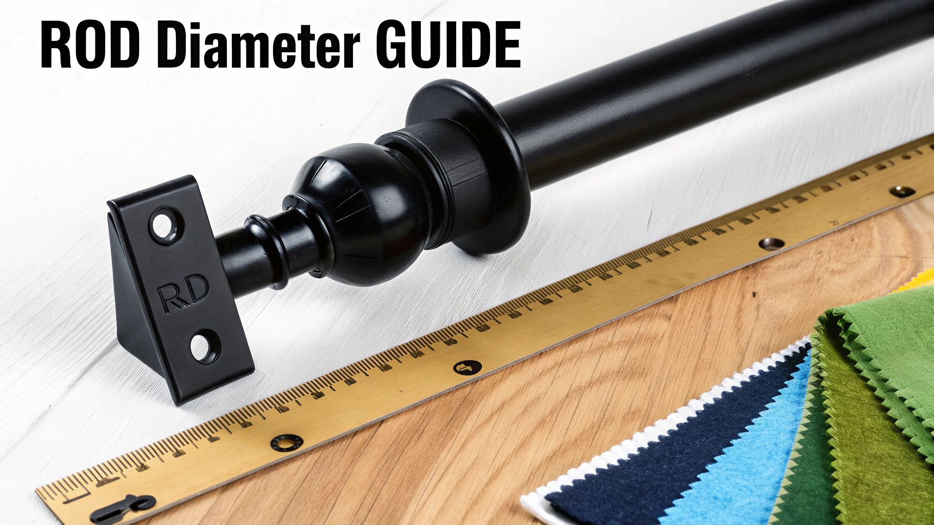 A close-up view of a curtain rod bracket securely mounted on a wall, with the rod in place.