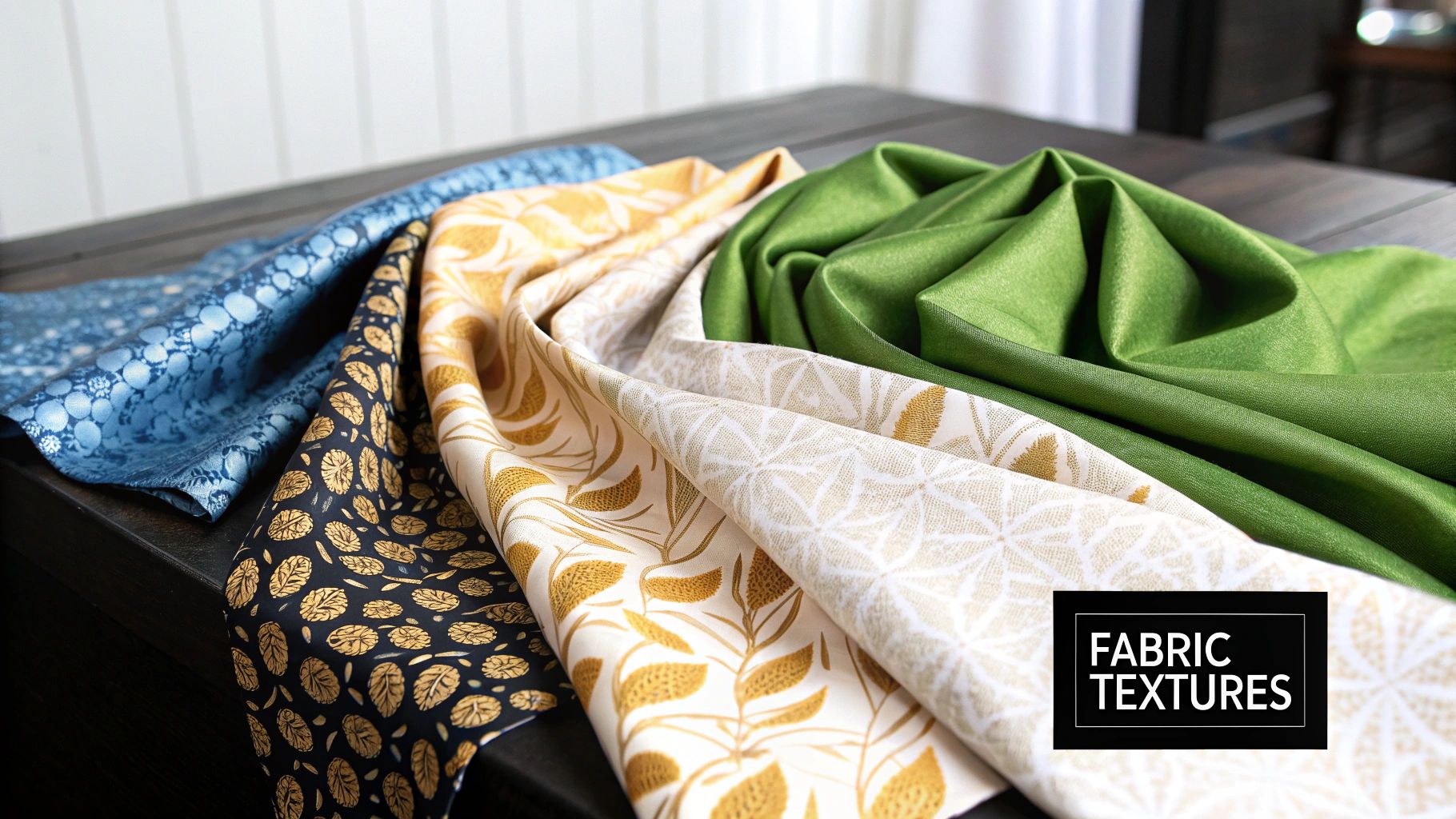 A modern living room with a simple, tailored window valance in a neutral color.