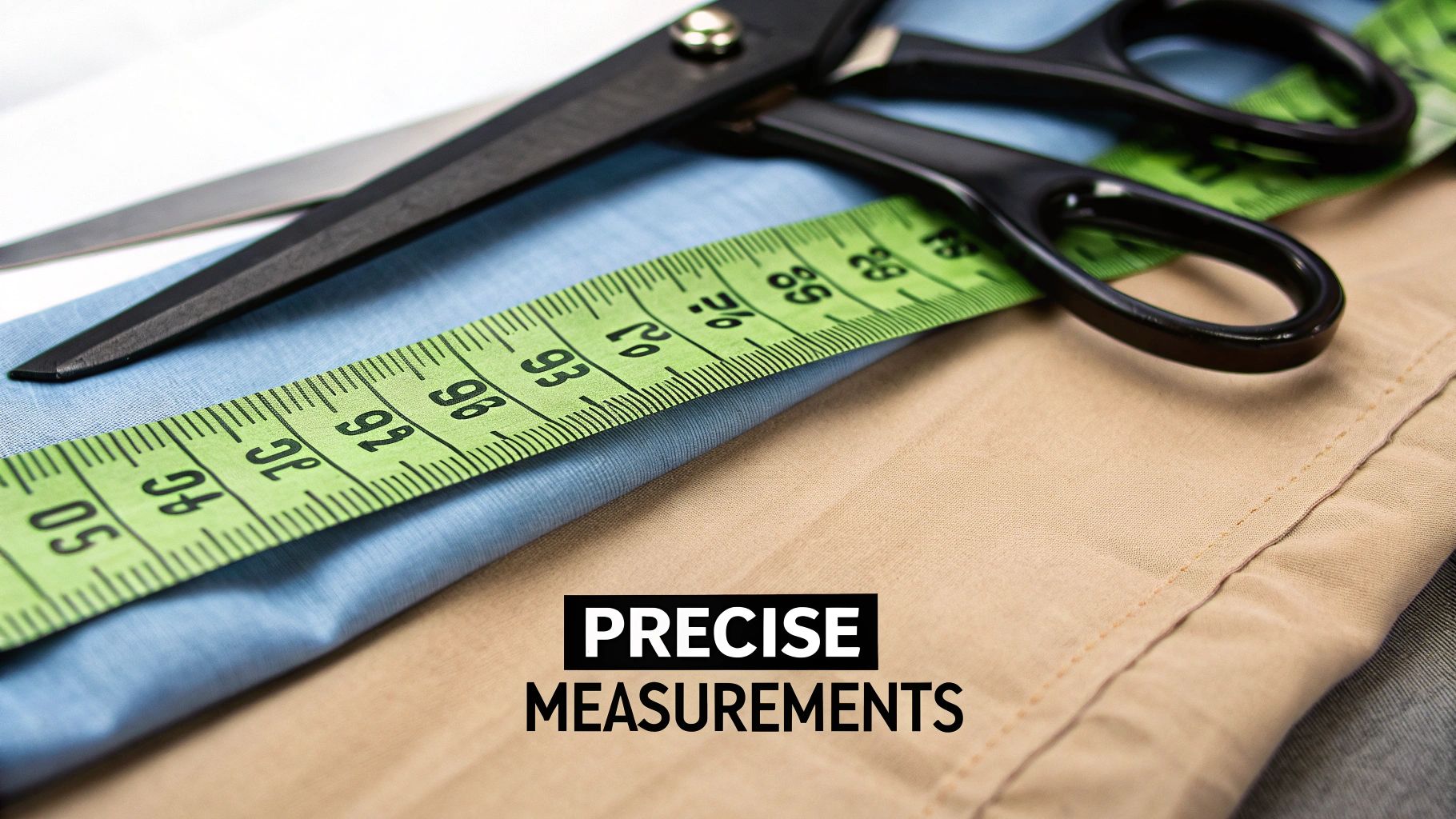 A person using a tape measure to accurately measure a window for new curtains, with sunlight streaming in.