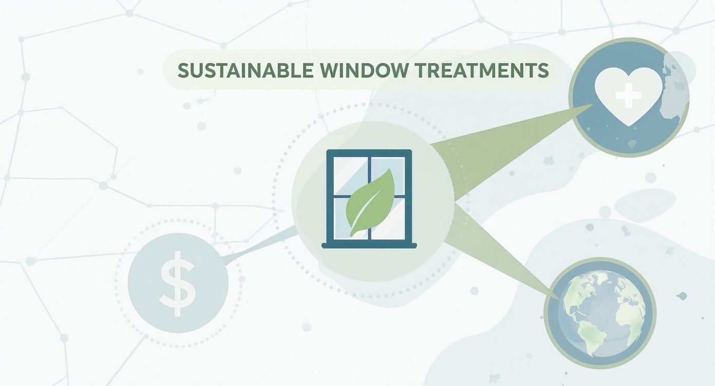 Infographic about eco friendly window coverings