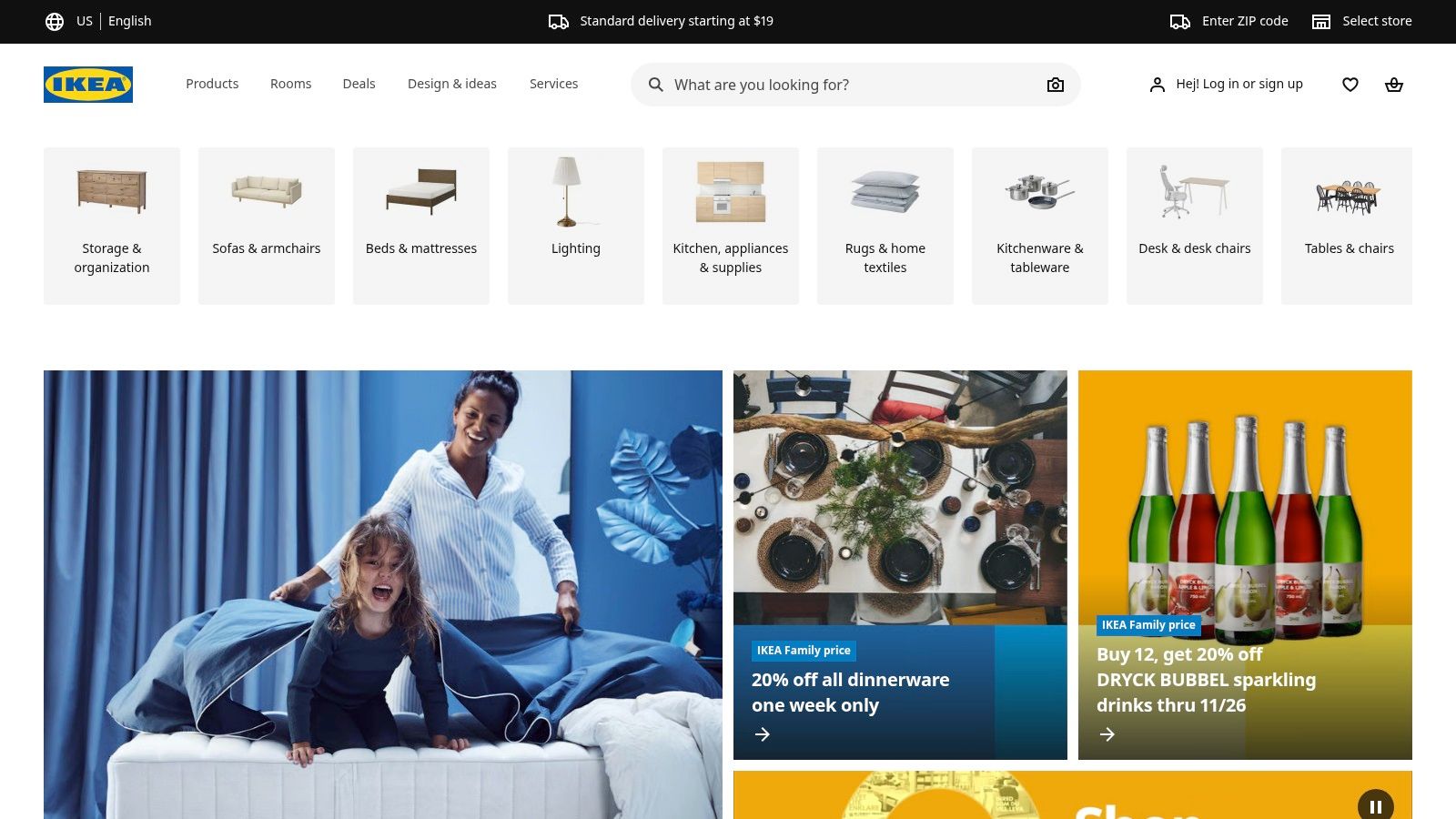 Clean, modern IKEA VIDGA track system with white curtains mounted to the ceiling.