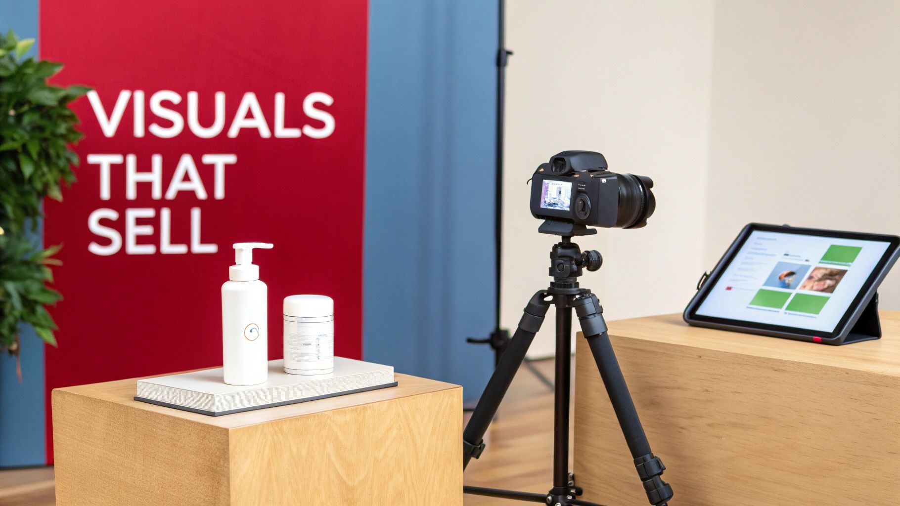 A product showcased in a professional studio setting with high-quality lighting and a clean background, illustrating the importance of compelling visuals for Amazon listings.