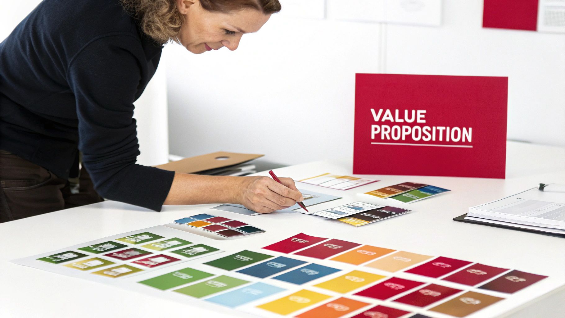 A person using a laptop with various retail and ecommerce icons floating around them, representing omnichannel sales channels.