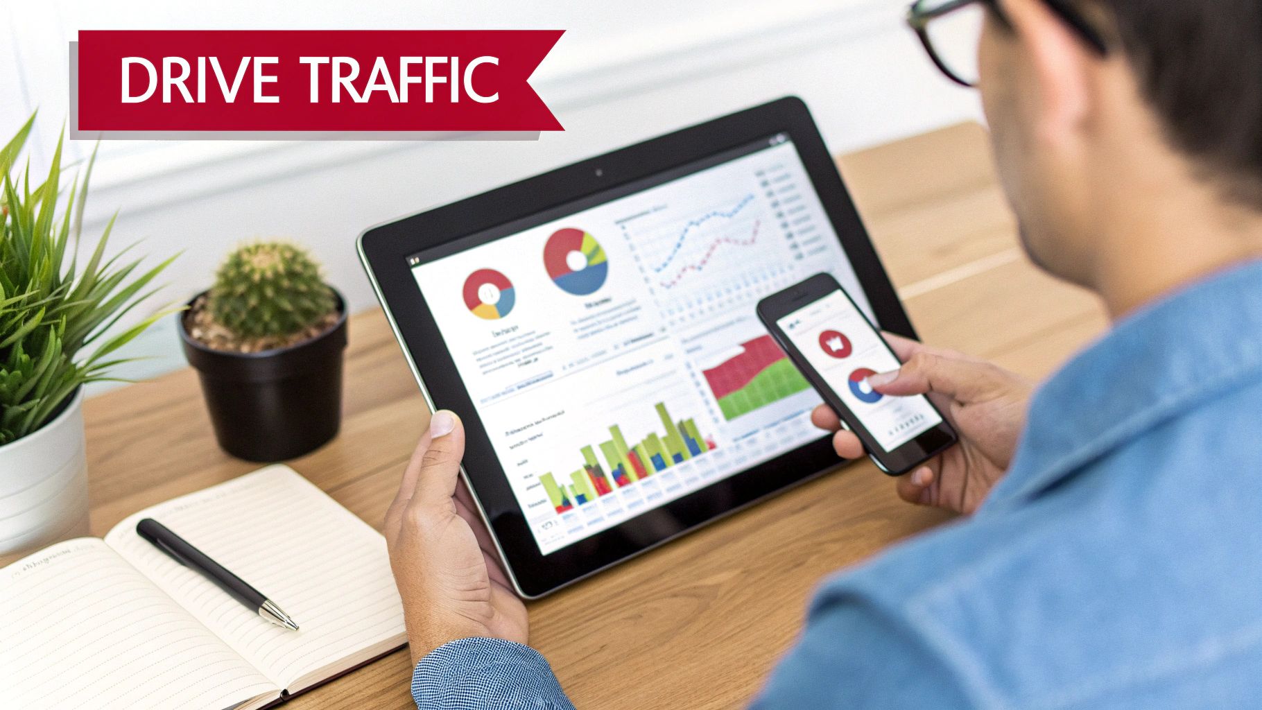 Data dashboard showing various performance metrics on a screen