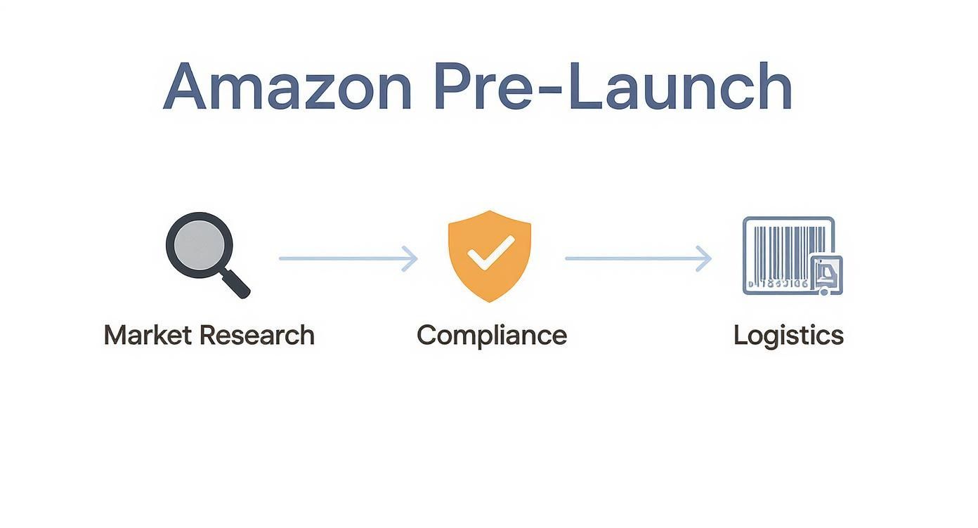 Infographic about how to launch product on amazon