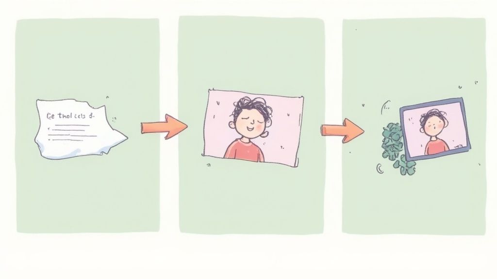 A woman creating video content on a laptop