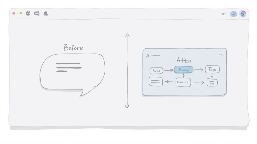 A visual representing future planning with AI, showing interconnected nodes and strategic pathways.