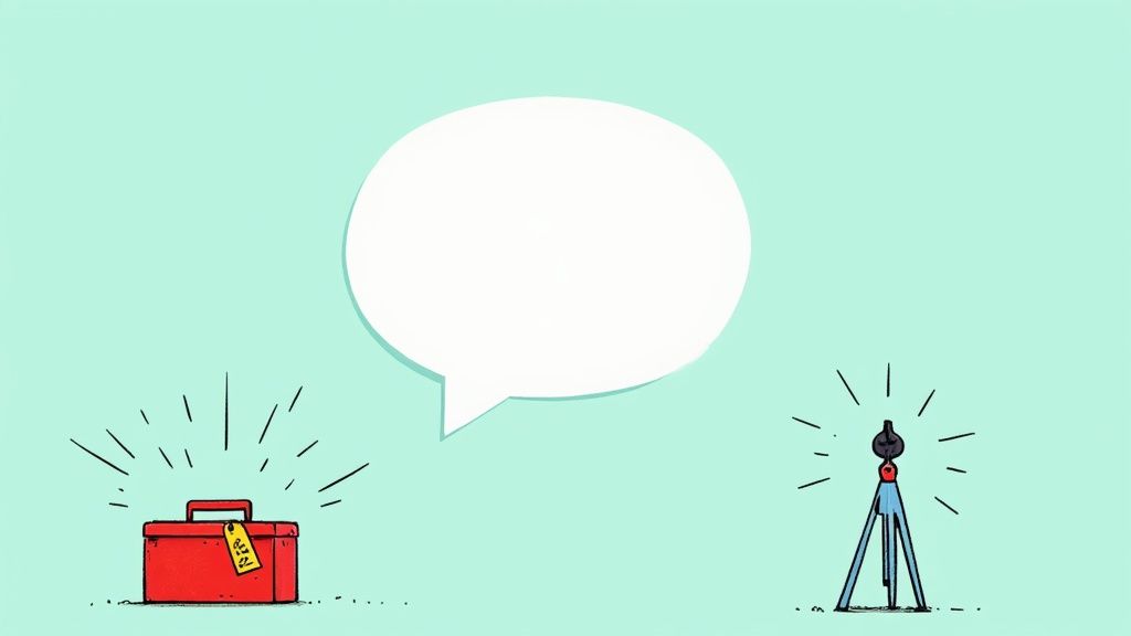 A magnifying glass inspects a line of code on a screen, symbolizing the process of diagnosing and fixing issues in AI system prompts.