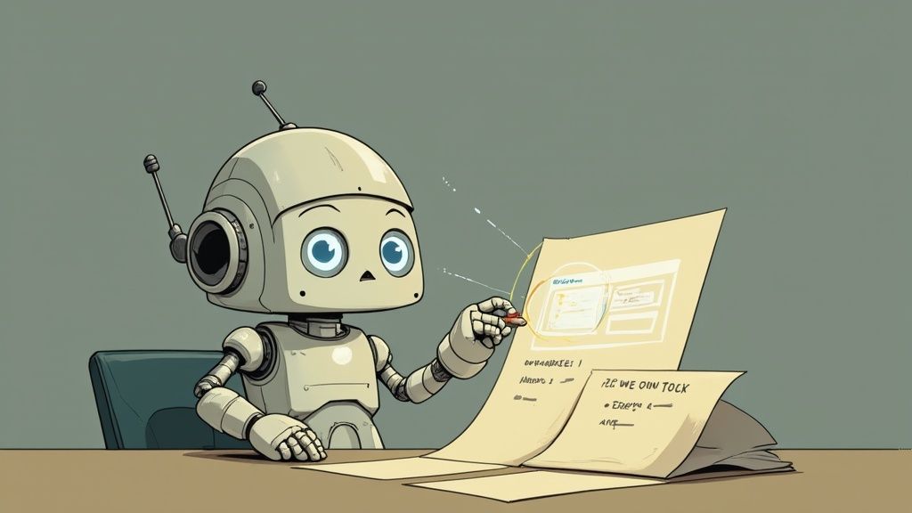 An illustration of a brain with interconnected nodes, representing an AI model learning from examples.