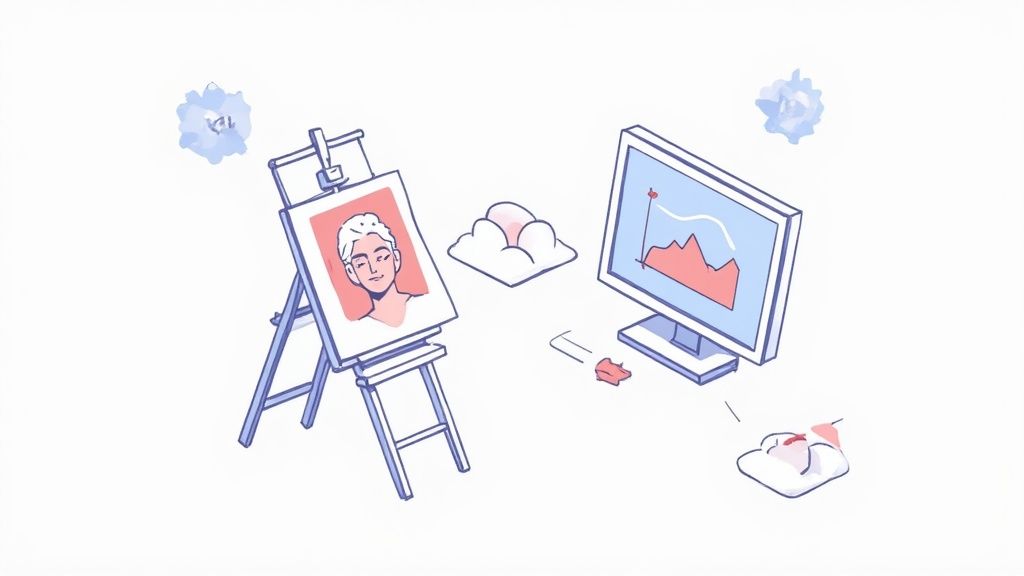 An abstract image representing the fusion of human voice and AI technology, with soundwaves and neural network patterns intertwined.