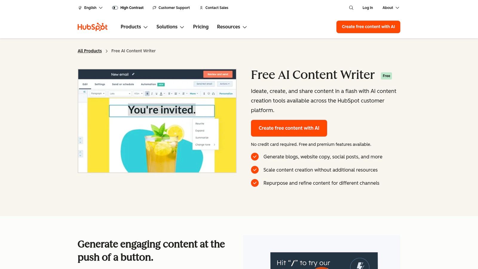 HubSpot AI (Content Hub and AI assistants)