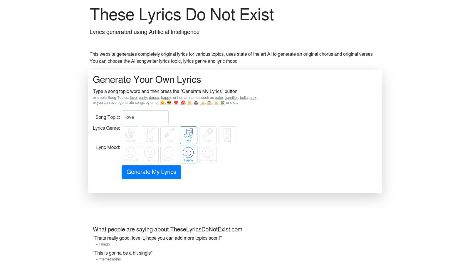 These Lyrics Do Not Exist