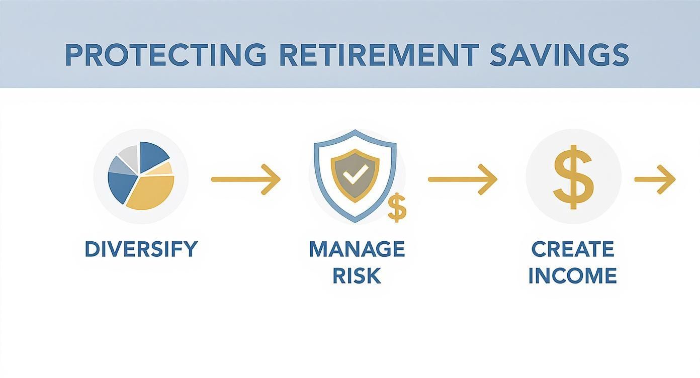 Infographic about how to protect retirement savings