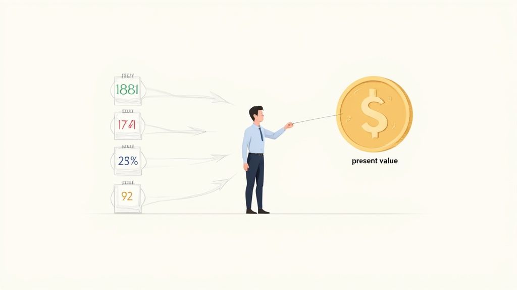 A person sitting at a desk with a calculator, reviewing financial documents related to their pension plan.
