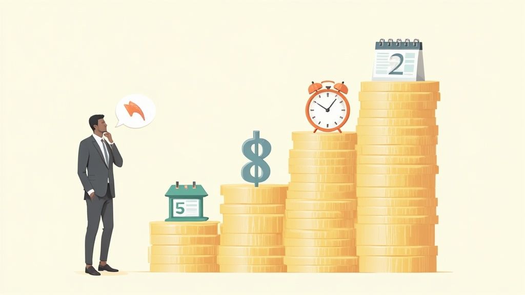 A person using a calculator with financial documents, illustrating the process of calculating insurance costs.