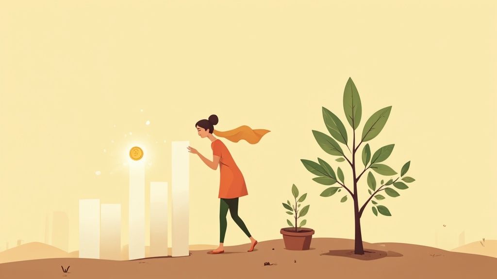 A protective shield icon hovering over a stack of coins and financial documents, symbolizing wealth protection.