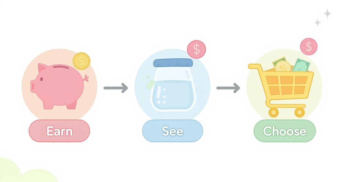 Infographic about how to teach kids about money