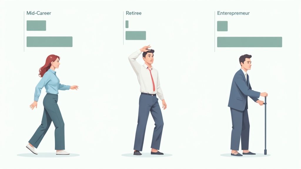 A young sapling growing from a pile of coins, with another stream of water flowing beside it, representing the simultaneous growth of total and liquid net worth.