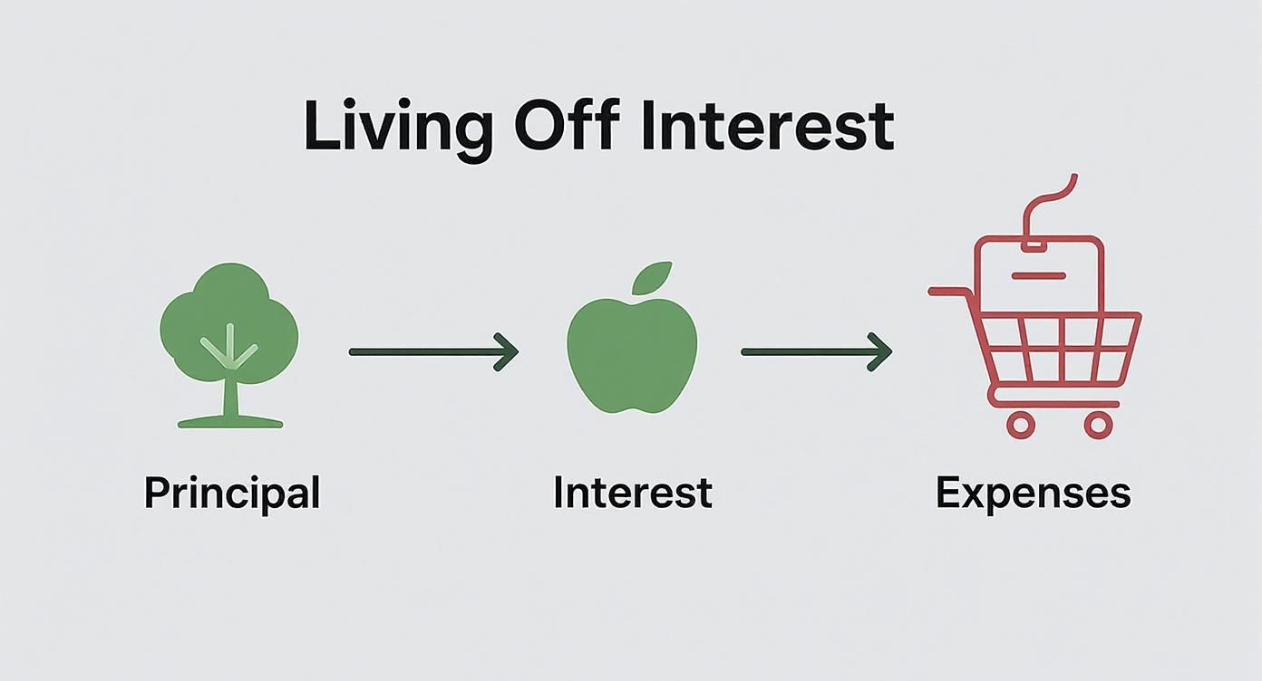 Infographic about living off of interest