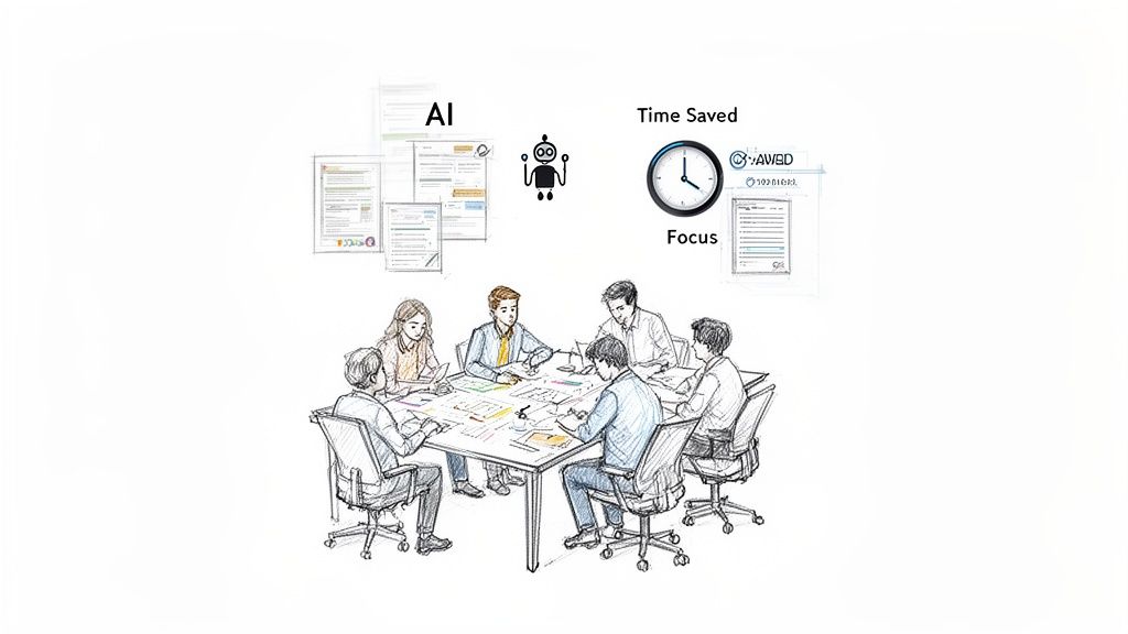 AI tools boost team efficiency, saving time and improving focus in business meetings.