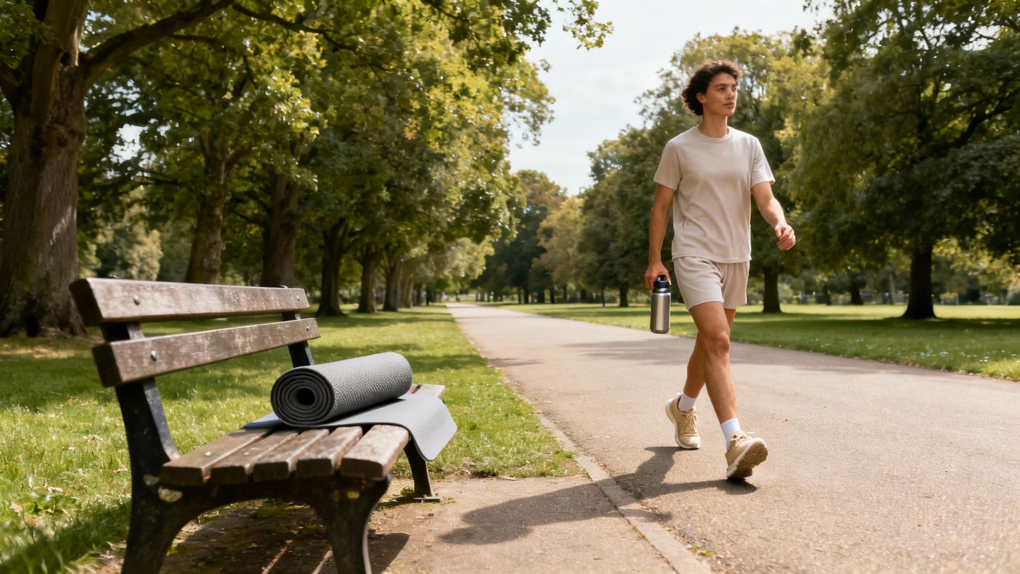 A person sleeping peacefully in a comfortable, dark bedroom.