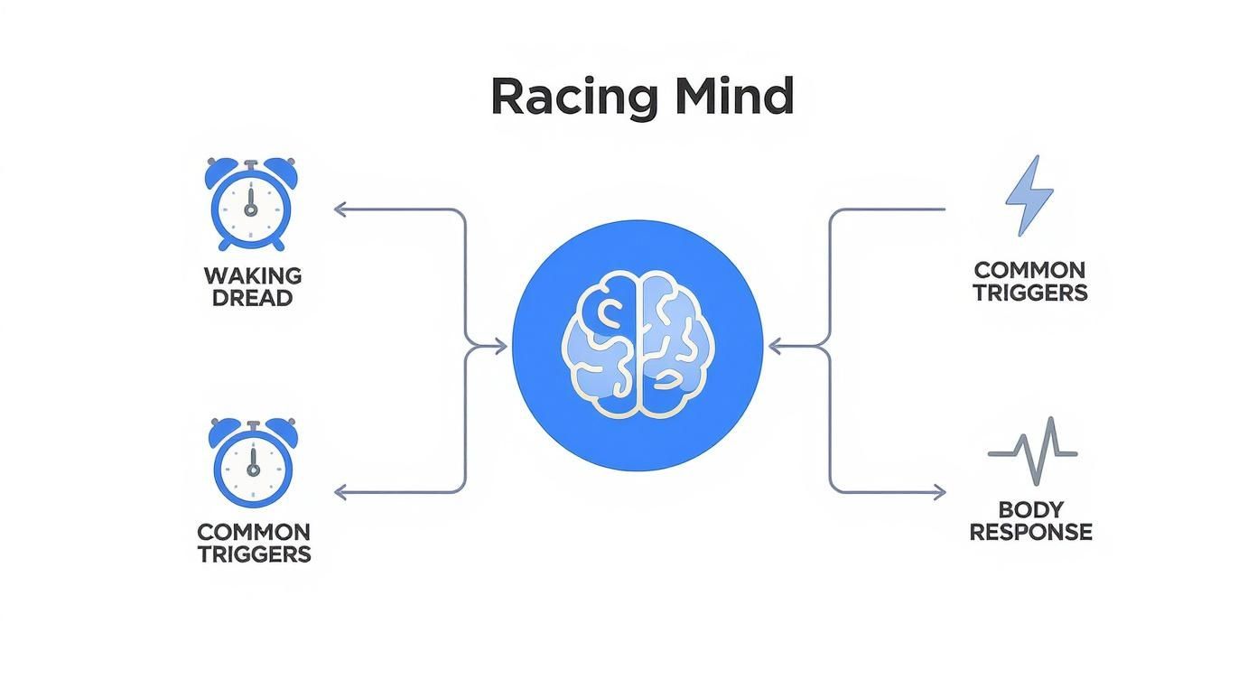 Infographic about anxiety in the morning