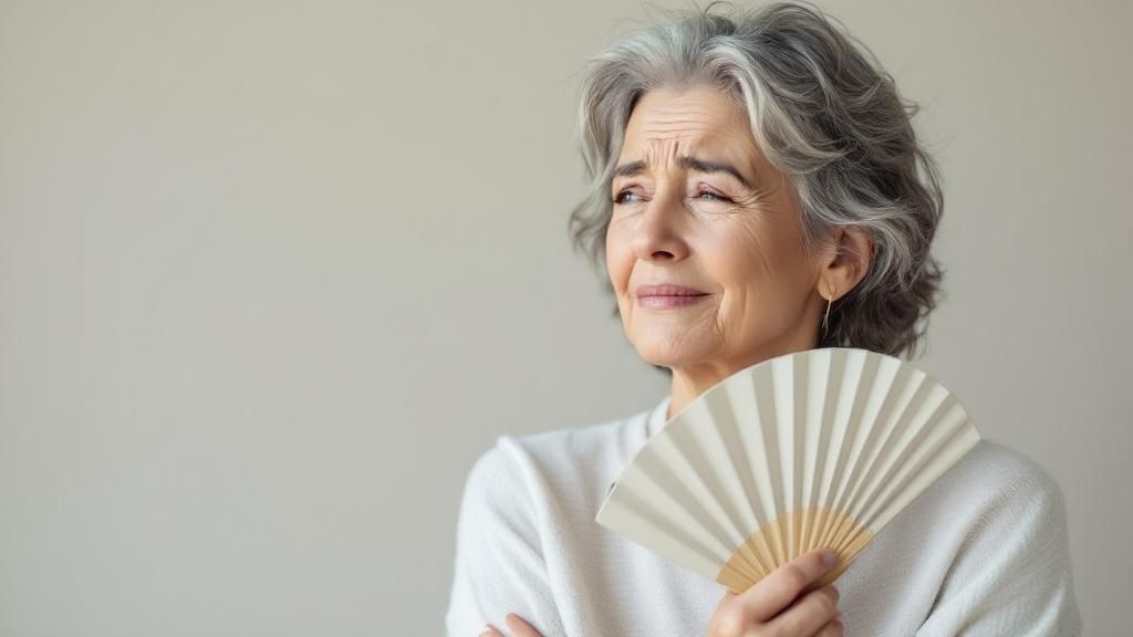 A woman meditating peacefully, symbolizing the balance CBD may support during menopause.