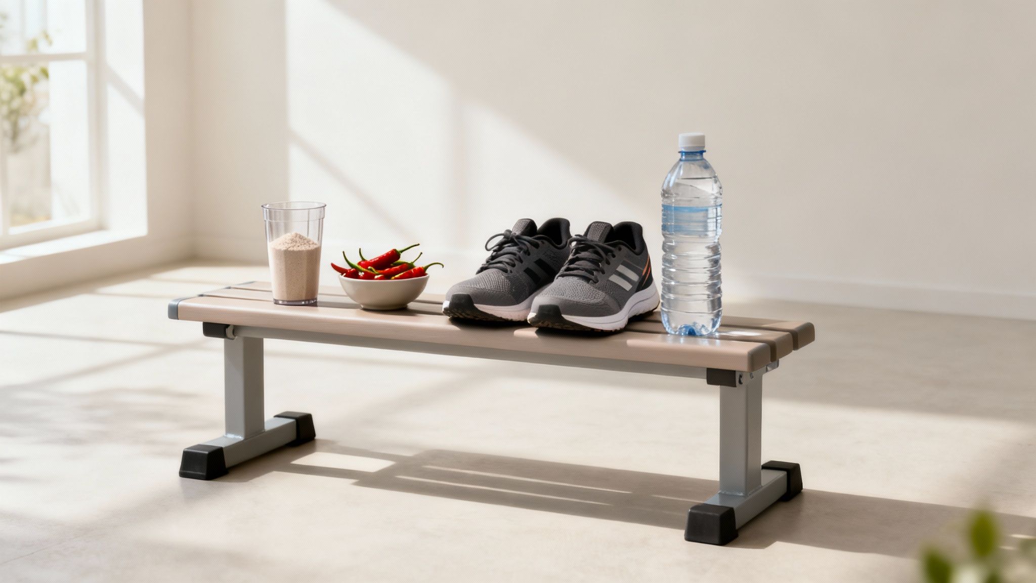 Eine Person trinkt ein Glas Wasser mit Zitrone und Ingwer, um den Stoffwechsel anzukurbeln.