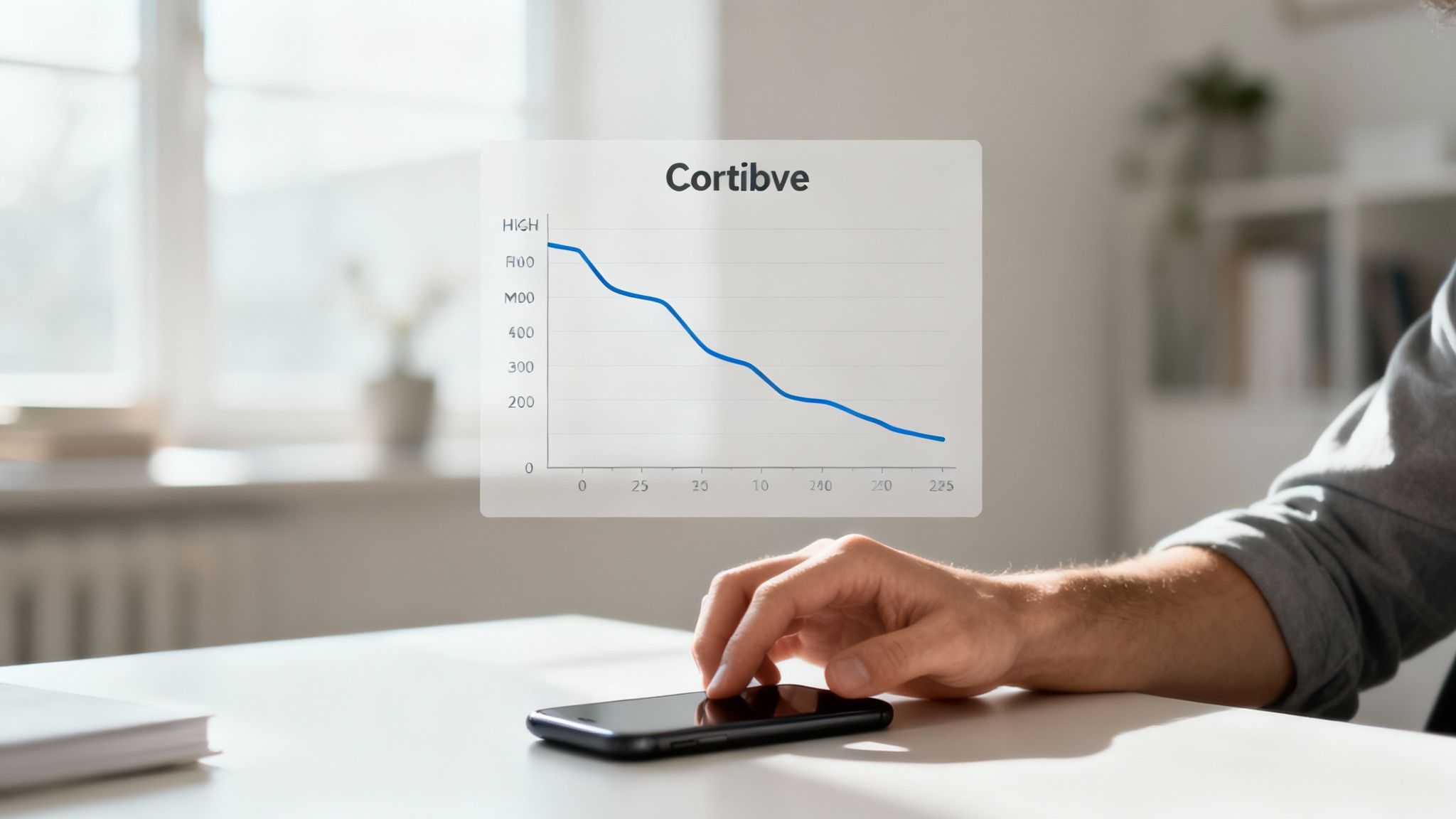 Eine Person betrachtet nachdenklich die Ergebnisse eines Gesundheitstests auf einem Tablet.