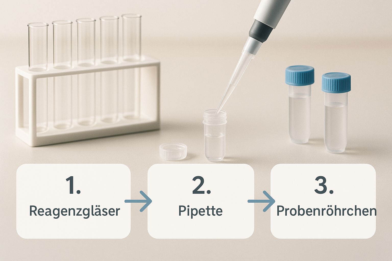 Infografik über den Laborprozess bei Nährstoffmangel-Tests