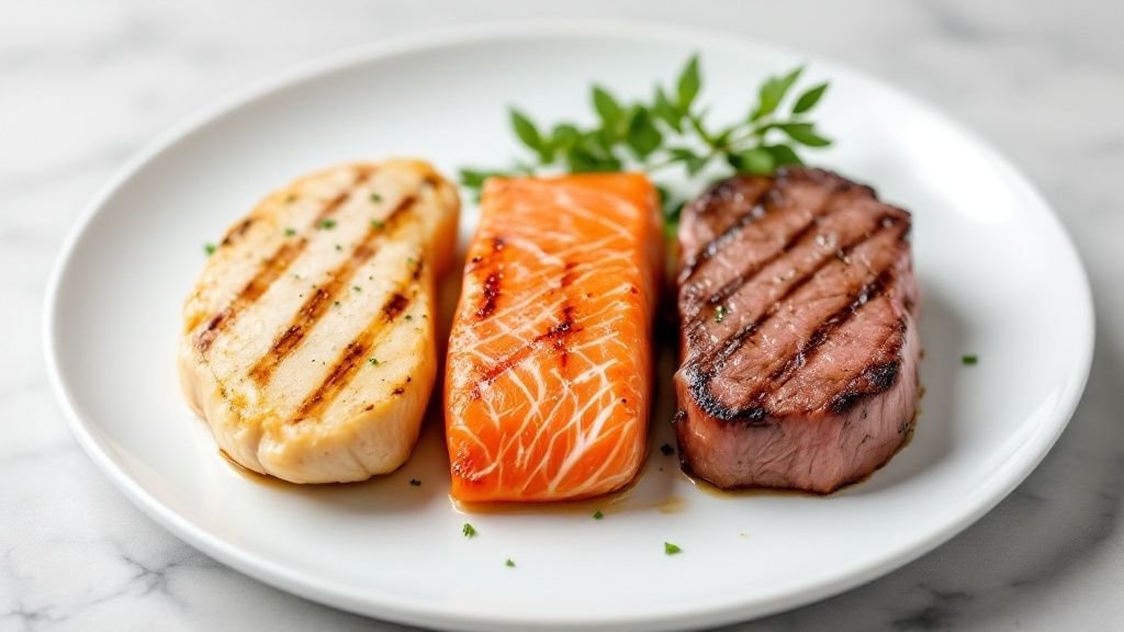 Mageres Protein (Huhn, Fisch, mageres Rindfleisch)