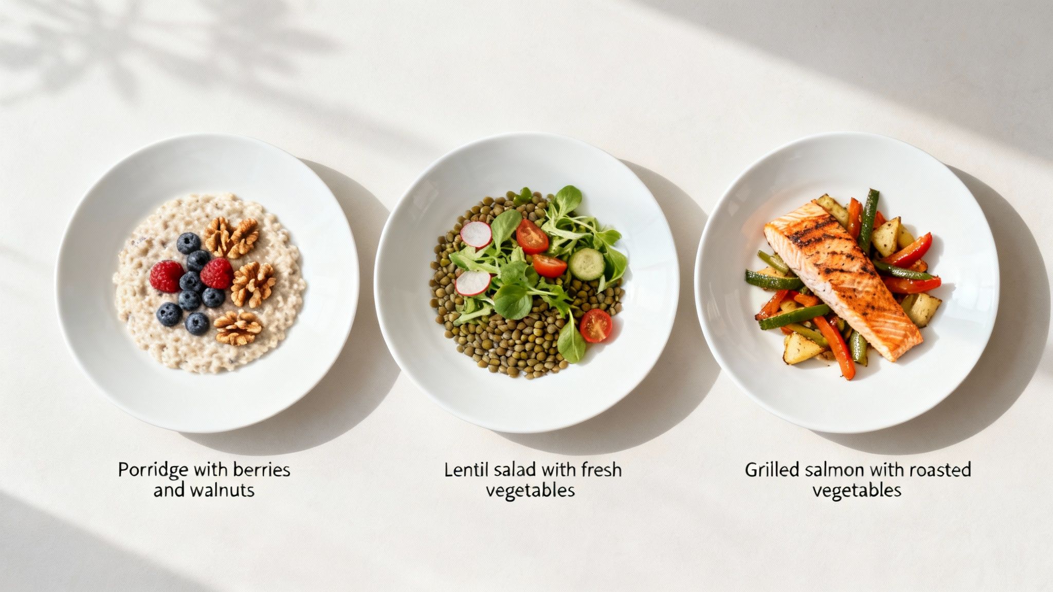 Eine Person bereitet einen gesunden Lachs-Salat mit Gemüse zu.