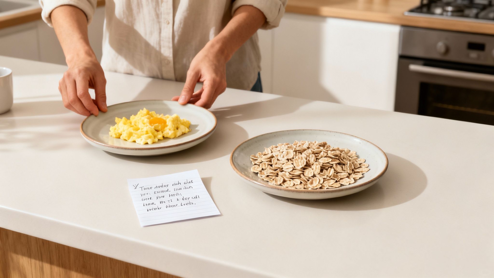 Eine Person bereitet eine gesunde Mahlzeit zu, um die Ergebnisse des Stoffwechseltests umzusetzen