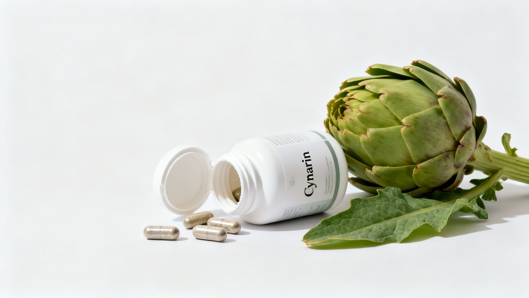 Eine Person hält eine Artischocken Kapsel in der Hand.