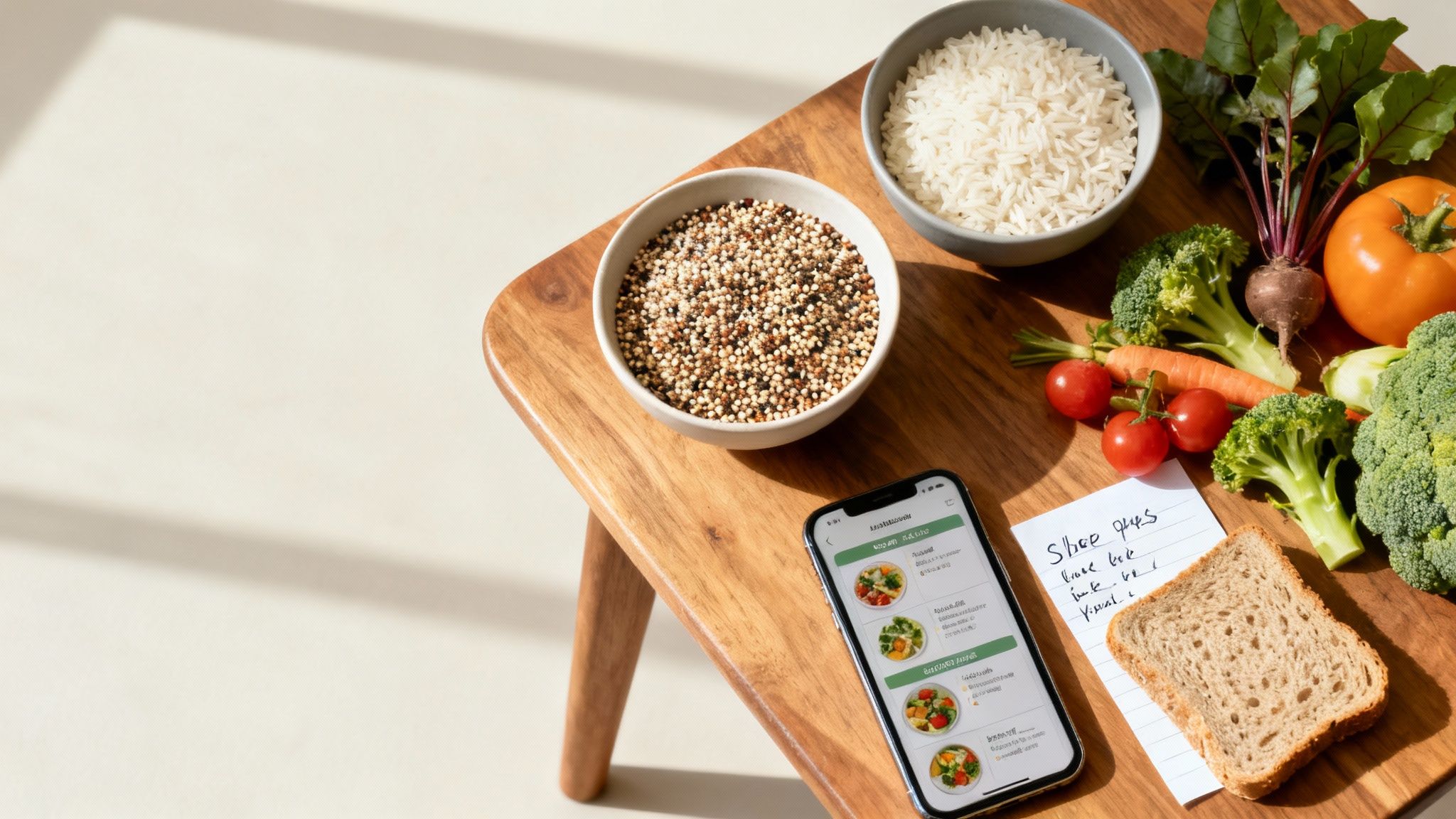 Eine Person kauft in der Gemüseabteilung eines Supermarktes ein und wählt sorgfältig frische Produkte aus.