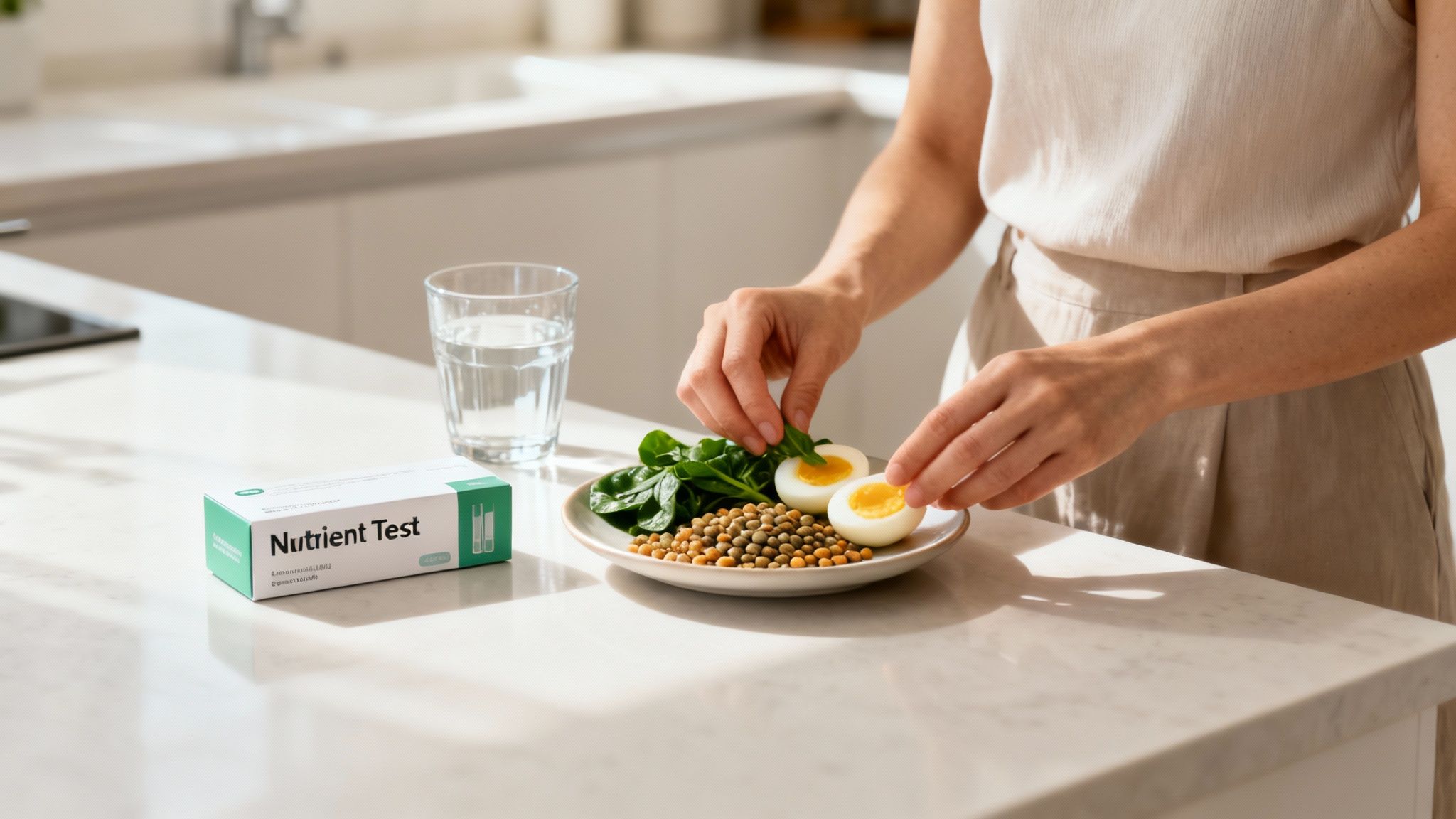 Eine Frau bereitet sich mental auf einen anstrengenden Fitnesstest vor.