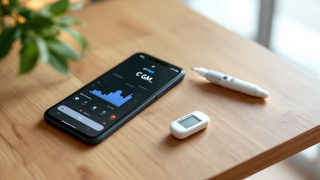 Infografik, die den Erfolg eines Diabetes-Patienten mit Ozempic zeigt, einschließlich Gewichtsverlust und verbesserter Blutzuckerwerte