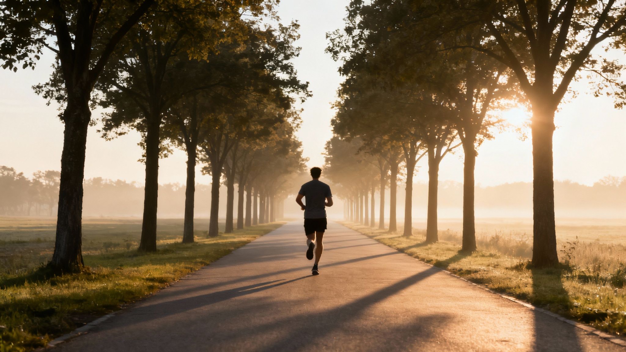 Eine Person schnürt ihre Laufschuhe und bereitet sich auf eine sportliche Aktivität im Freien vor.