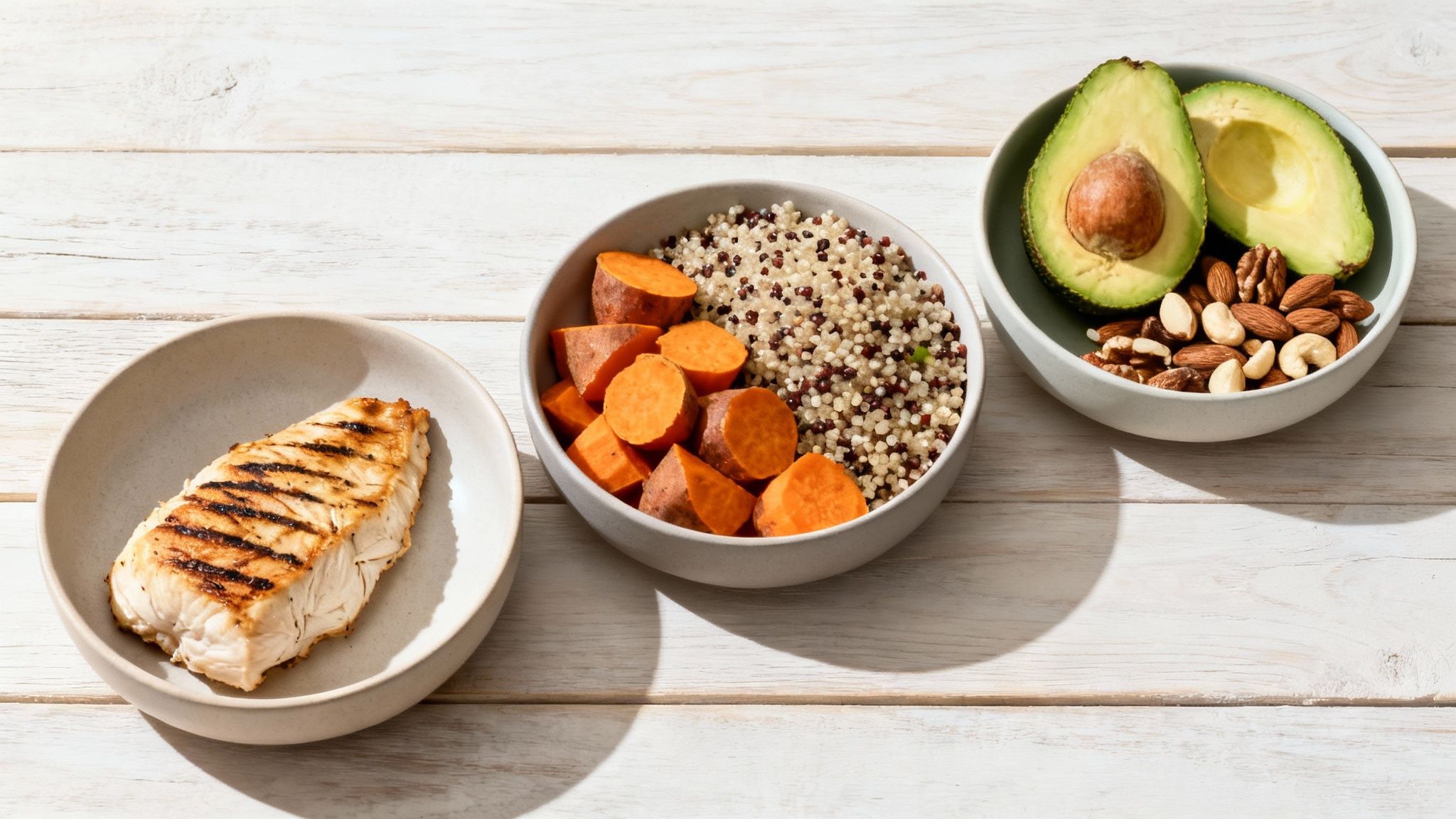 Eine farbenfrohe Auswahl an frischem Gemüse und gesunden Lebensmitteln.