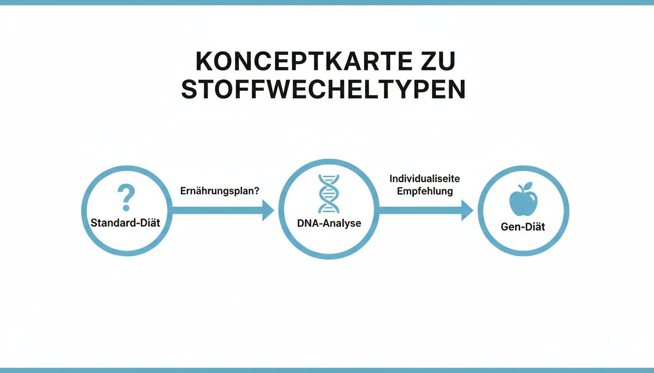 Concept map for the individualization of nutrition through DNA analysis for metabolic types.