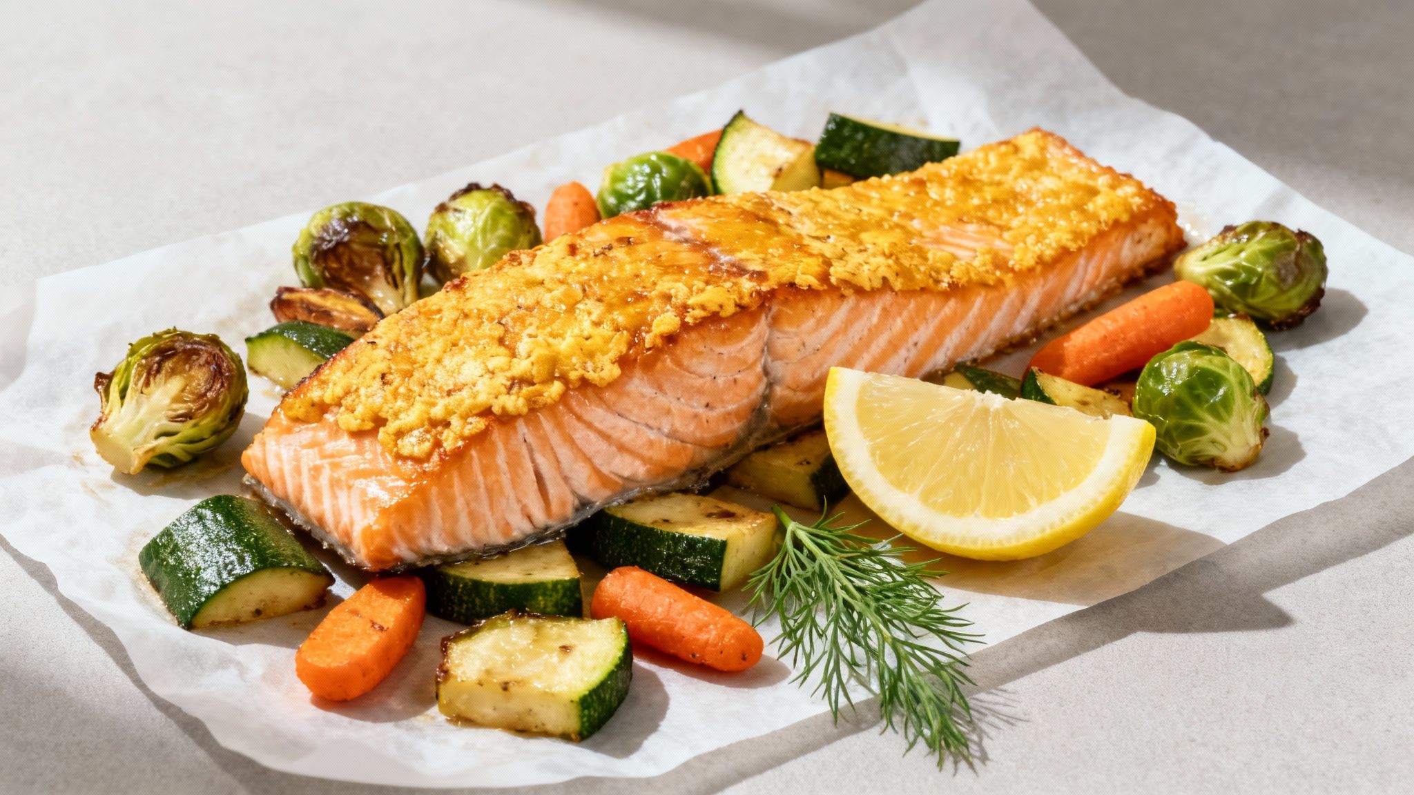 Baked Salmon with Roasted Vegetables