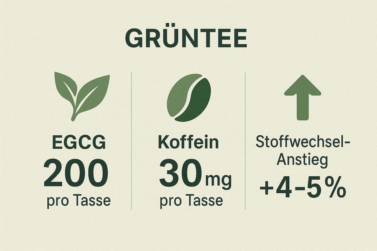 Infographic showing key data about 1. Die thermogene Kraft aus der Tasse: Grüner Tee und seine Verbündeten