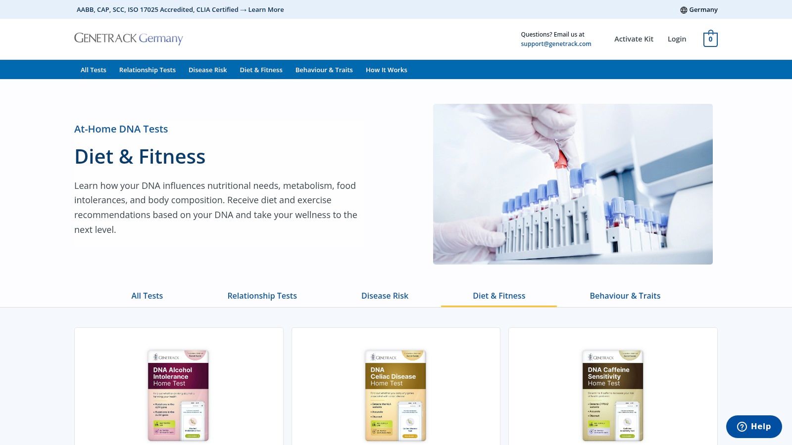 Genetrack Germany – Diet & Fitness / Weight Loss DNA Tests