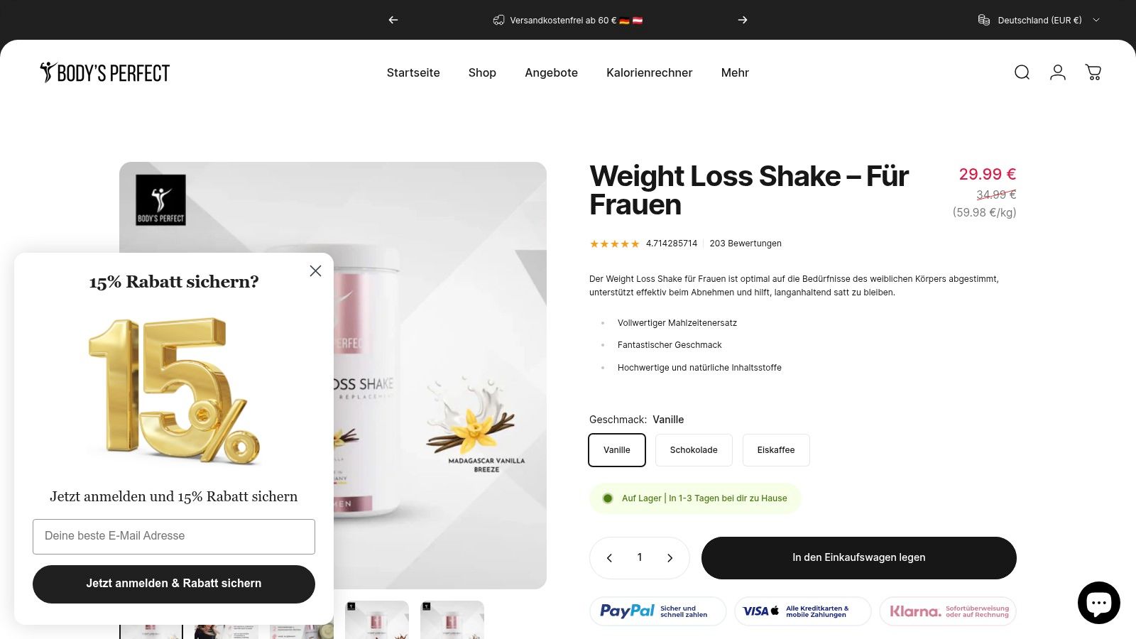 Weight Loss Shake – Für Frauen