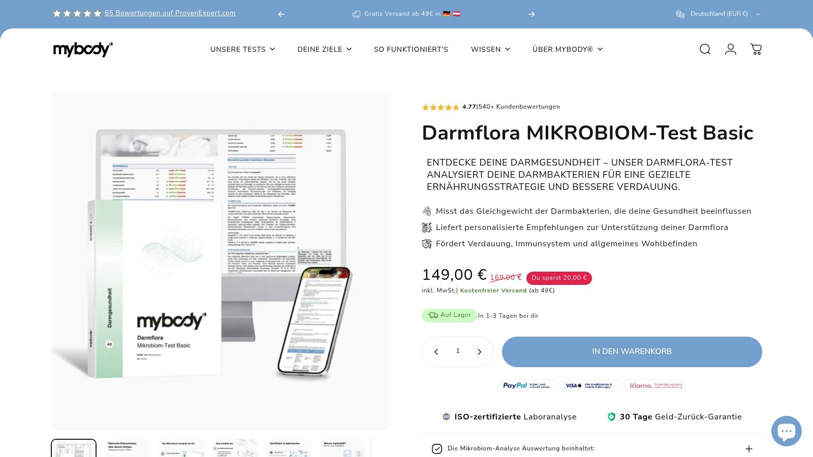 Mikrobiom Test für dein Wohlbefinden – mybody®x