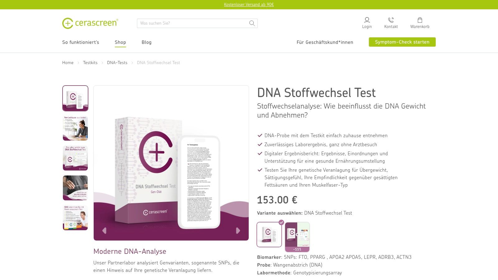 cerascreen – DNA Stoffwechsel Test
