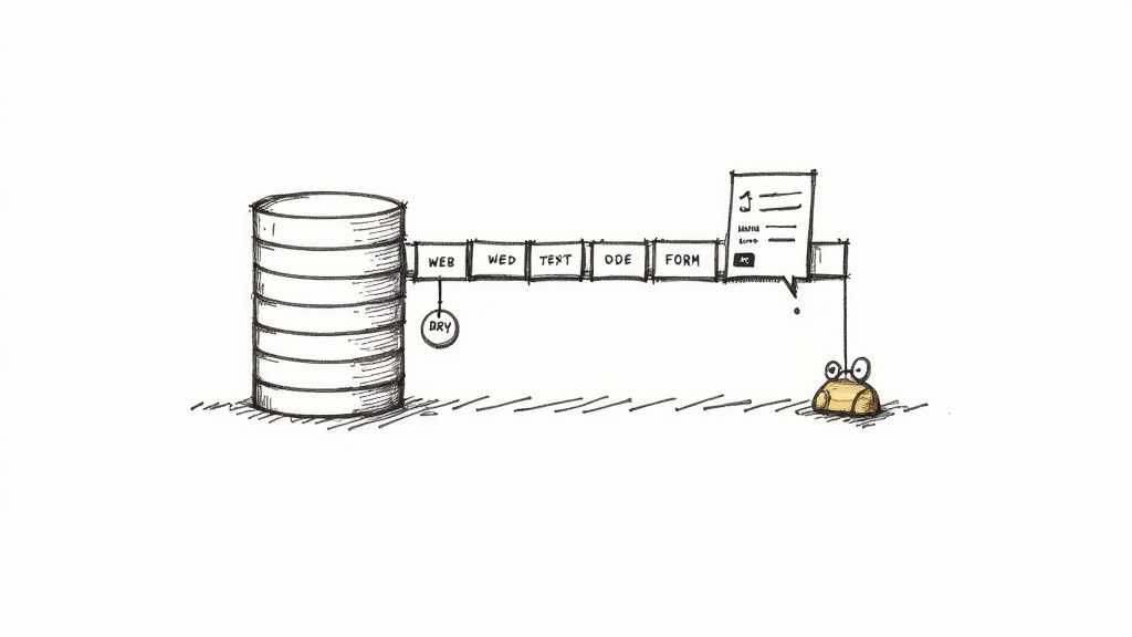 A developer staring at code, looking stressed, with the caption "When you define the same fields in models.py, forms.py, and the template."