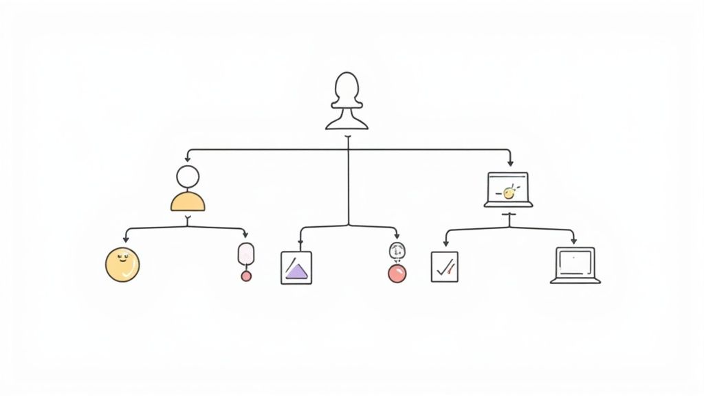 A flowchart showing different machine learning algorithms and their connections.