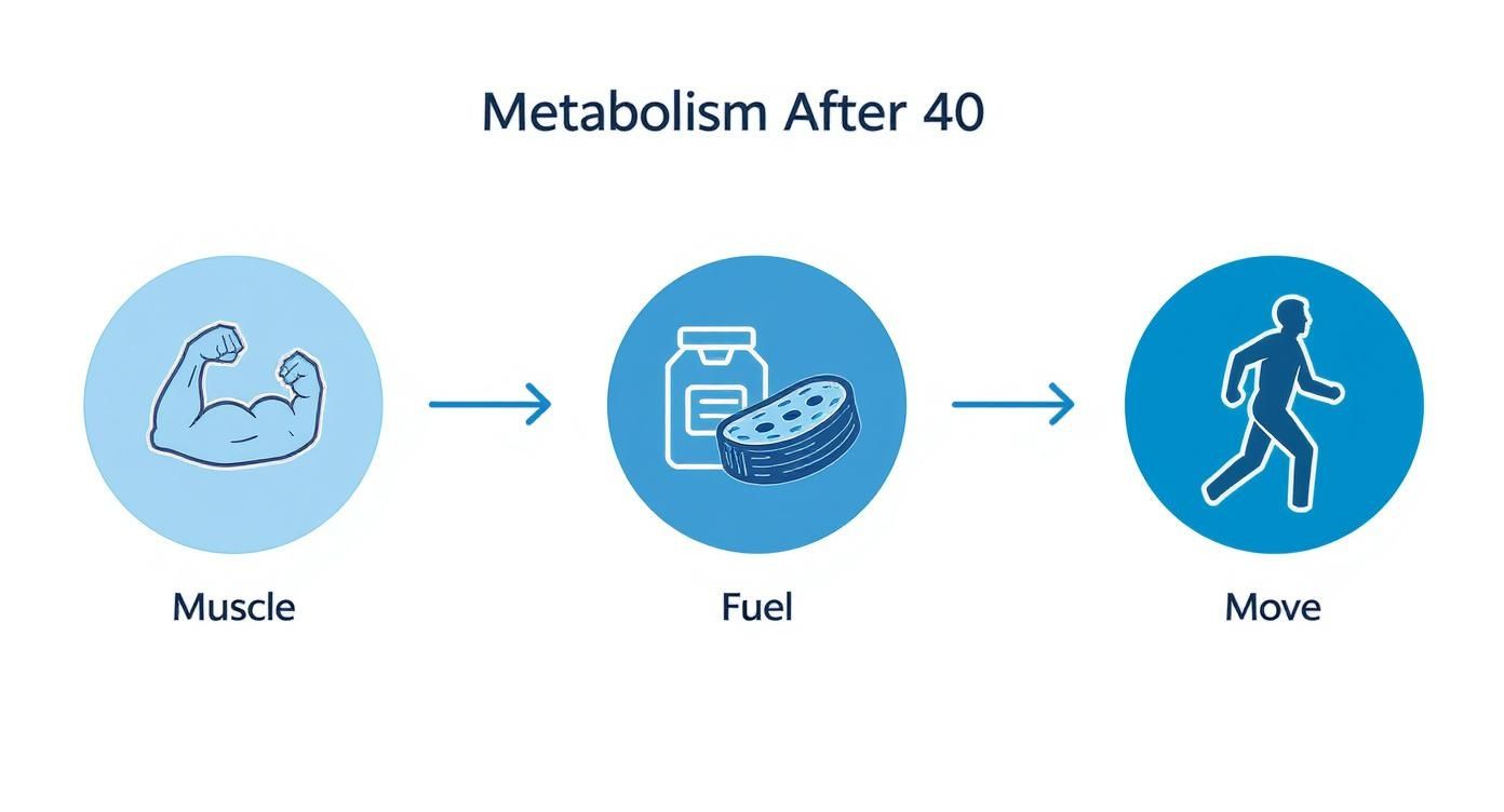 Infographic about how to boost metabolism after 40