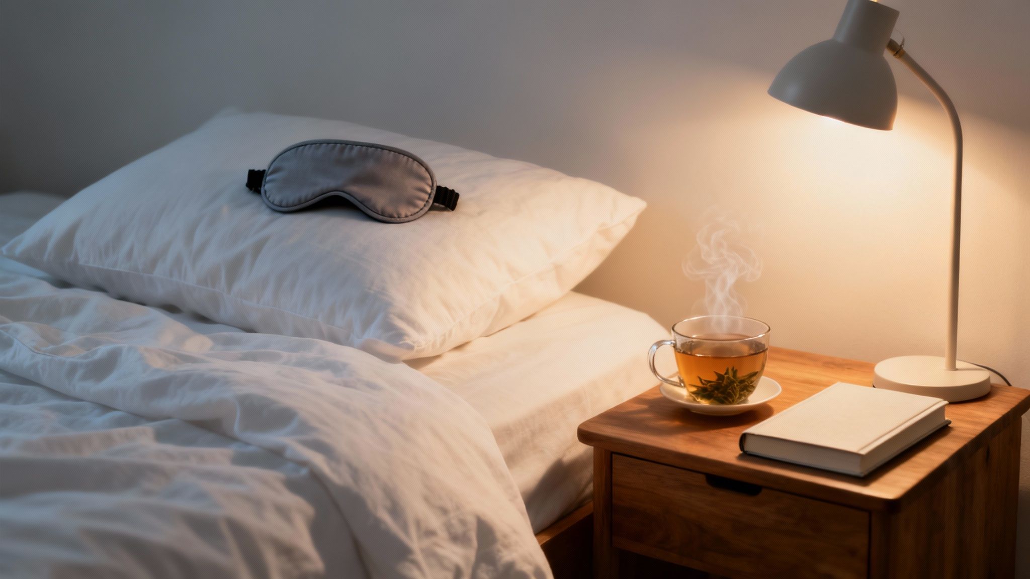 A person sleeping peacefully in a dark, quiet room, symbolizing restorative rest for immune health.